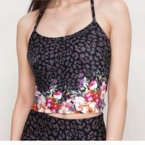 Johnny Was Calme Active Line Endurance Workout Floral Sports Bra Soft Sporty